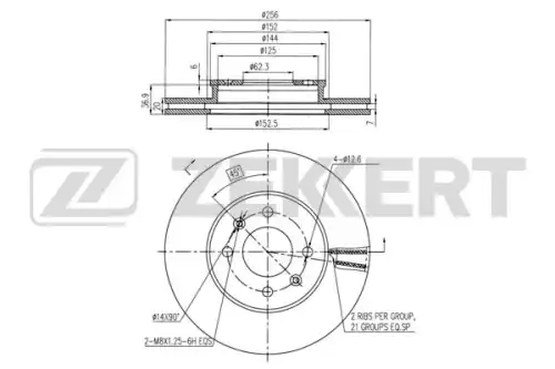 Тормозной диск ZEKKERT BS-6440