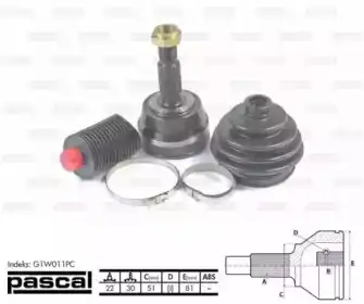 ШРУС наружный PASCAL G1W011PC