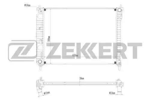 Радиатор системы охлаждения двигателя ZEKKERT MK-1277