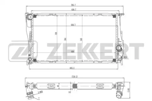 Радиатор системы охлаждения двигателя ZEKKERT MK-1576