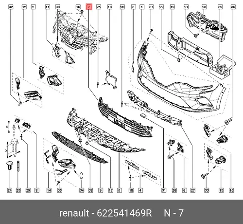 Решетка радиатора RENAULT 622541469R