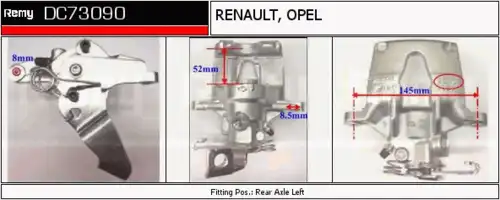 Суппорт тормозной DELCO REMY DC73090 задняя ось слева