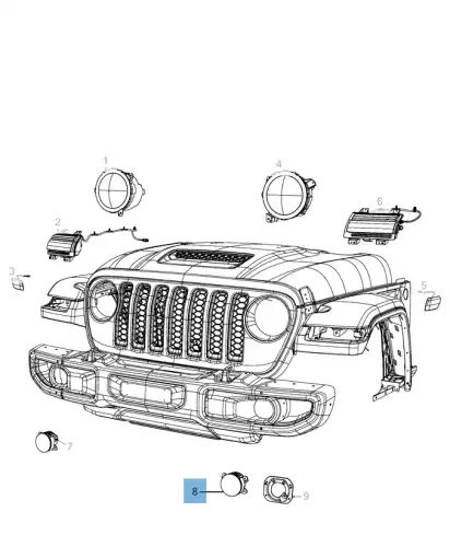 Фара противотуманная JEEP K68081399AB