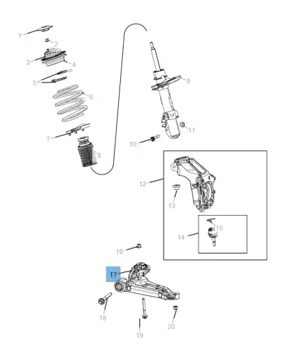 Рычаг подвески JEEP K68210238AG