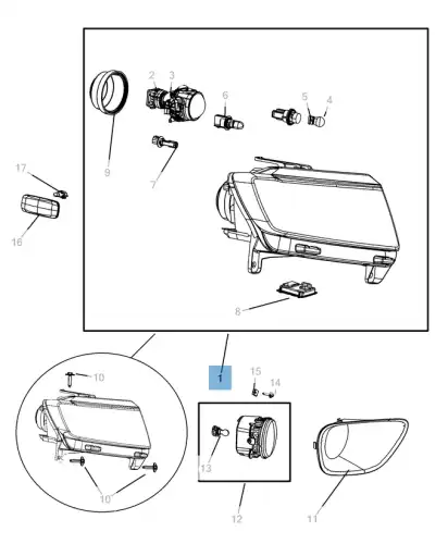 Фара JEEP K55079409AK