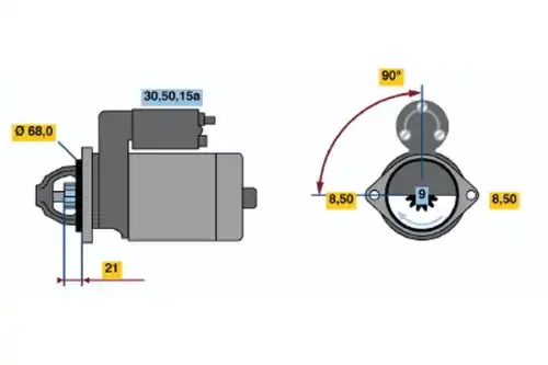 Стартер BOSCH 0 986 010 030