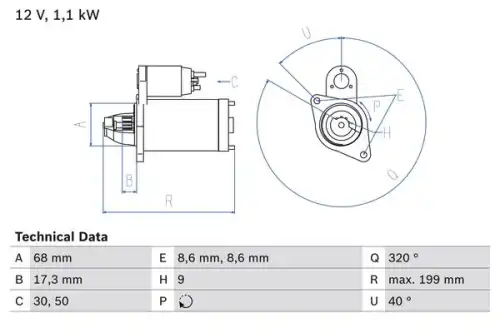 Стартер BOSCH 0 986 023 660
