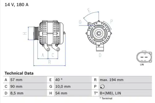 Генератор BOSCH 0 986 048 400