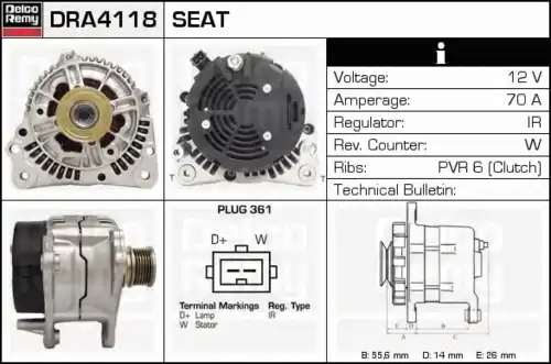 Генератор DELCO REMY DRA 4118
