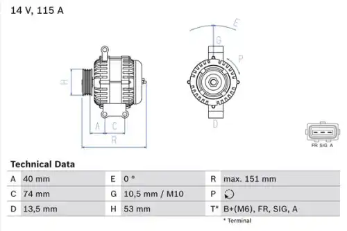 Генератор BOSCH 0 986 049 460