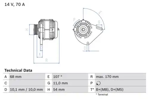 Генератор BOSCH 0 986 080 560
