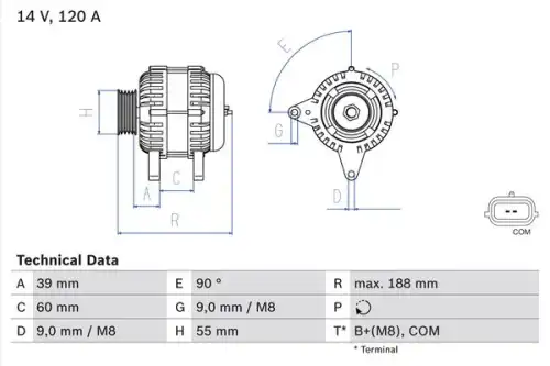 Генератор BOSCH 0 986 080 990