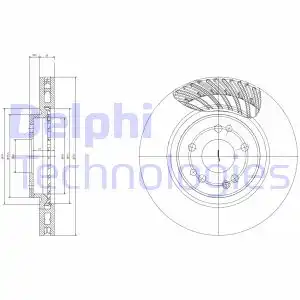 Тормозной диск DELPHI BG2775 вентилируемый , передняя ось