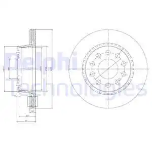 Тормозной диск DELPHI BG3031 вентилируемый , задняя ось