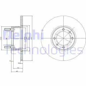 Тормозной диск DELPHI BG2316 полный , передняя ось