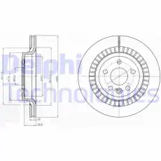 Тормозной диск DELPHI BG4270 вентилируемый , задняя ось