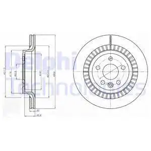 Тормозной диск DELPHI BG4270 вентилируемый , задняя ось
