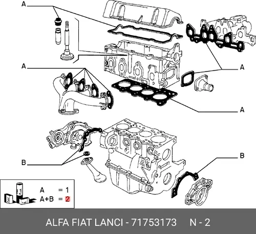 ПРОКЛАДКА ДВИГАТЕЛЯ 71753173 LANCIA