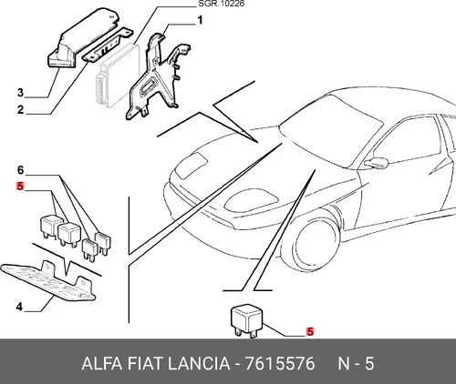 Реле 7615576 FIAT