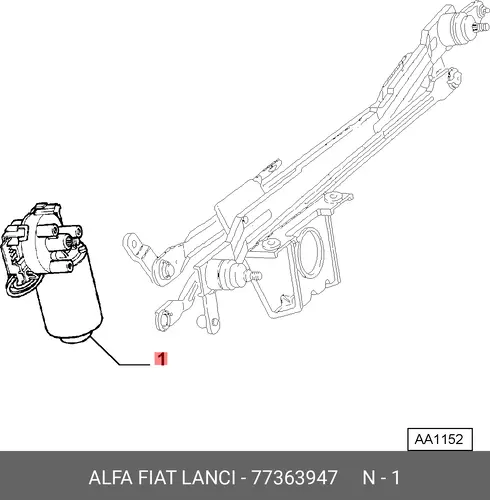 Двигатель стеклоочистителя 77363947 FIAT