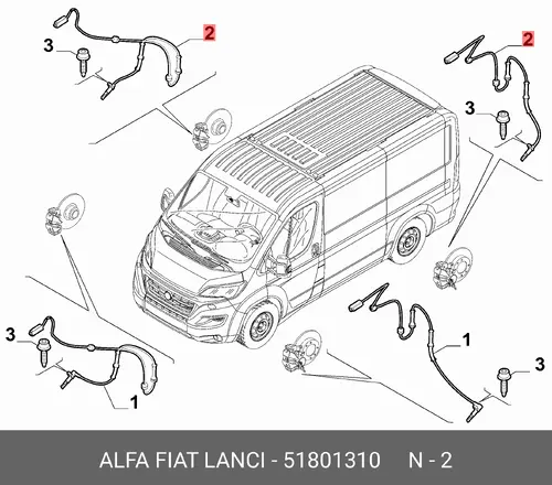 Датчик ABS FIAT 51801310