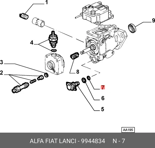 Резиновое кольцо 9944834 FIAT
