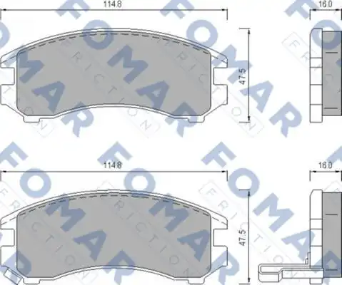 Тормозные колодки дисковые FOMAR 51443681