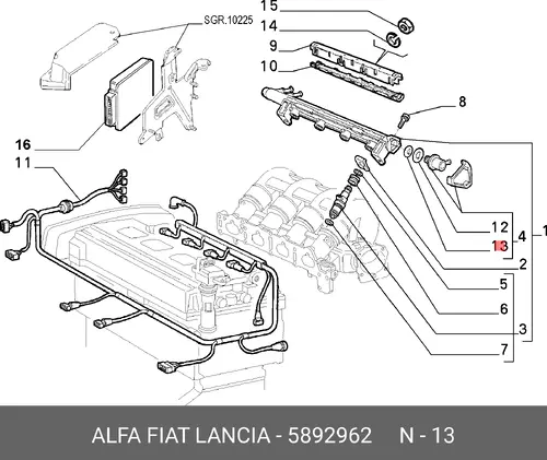 Резиновое кольцо 5892962 FIAT