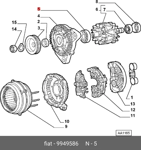 ПОДШИПНИК ГЕНЕРАТОРА 9949586 FIAT