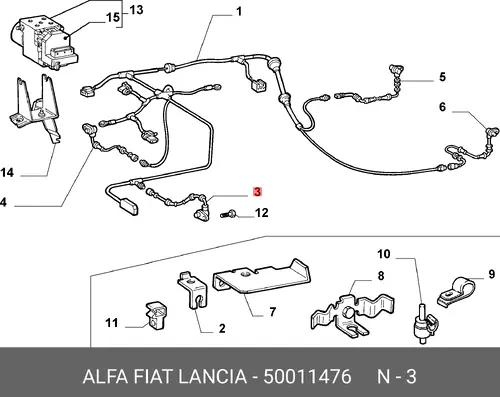 Датчик ABS FIAT 50011476