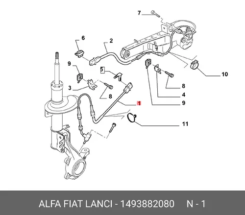 Датчик ABS FIAT 1493882080