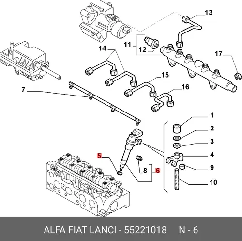 Форсунка 55221018 FIAT