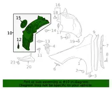 Fender Liner !Left \19>22 MB A 220 2.0L L4 177 690 03 04