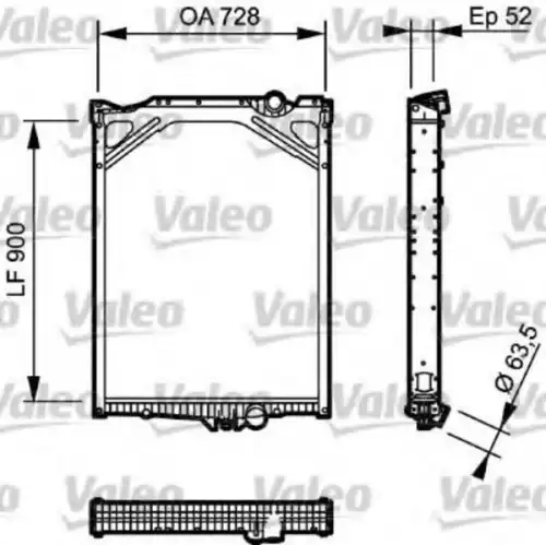 Радиатор системы охлаждения двигателя VALEO 733504