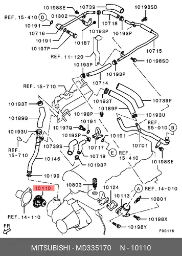 Термостат системы охлаждения MITSUBISHI MD335170