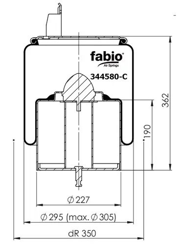 Пневмоподушка со ст. 344580-C FABIO