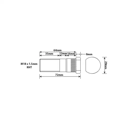 WHEEL STUD M18x1.5 RHT 64MM UH IVWB0002 UC