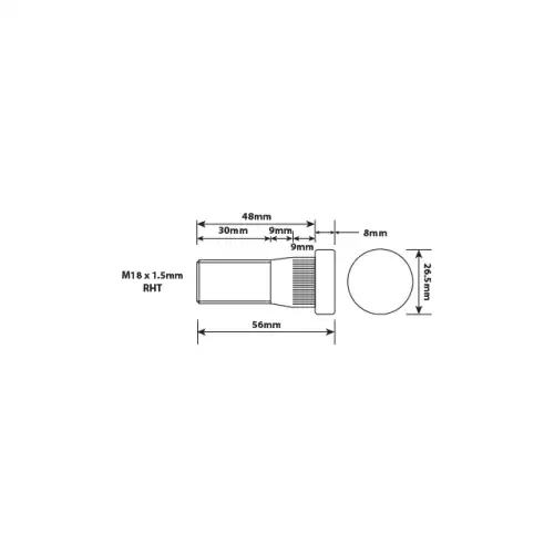 WHEEL STUD M18X1.5 RHT 48MM UH RNWB0006 UC