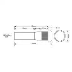 WHEEL STUD M22x1.5 RHT 105MM UH VLWB0003 UC
