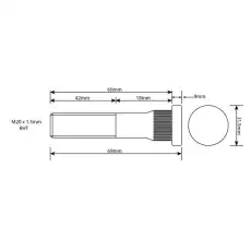 WHEEL STUD M20x1.5 RHT 60MM UH VLWB0018 UC