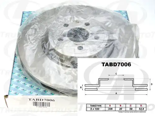 Тормозной диск (TA), TABD7006 TRUSTAUTO