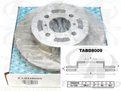 Тормозной диск TRUSTAUTO TABD8009