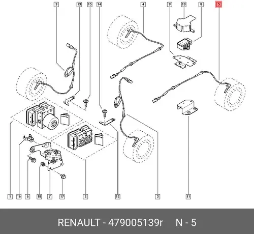 Датчик ABS RENAULT 479005139R