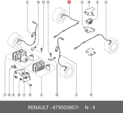 Датчик ABS RENAULT 479003807R