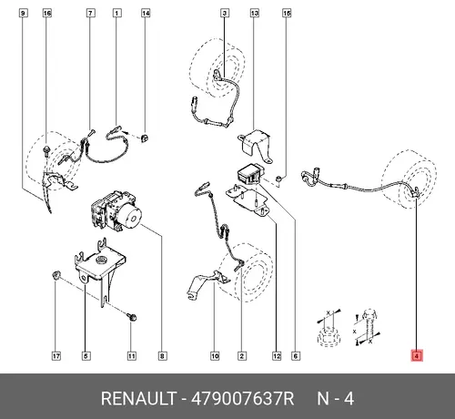 Датчик ABS RENAULT 479007637R