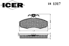 Тормозные колодки дисковые ICER 181317