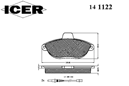 Тормозные колодки дисковые ICER 141122