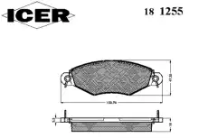 Тормозные колодки дисковые ICER 181255