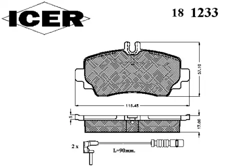 Тормозные колодки дисковые ICER 181233