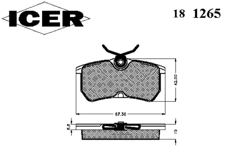 Тормозные колодки дисковые ICER 181265